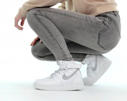 Кроссовки мужские белые зимние Nike Air Force Winter White Refl Мех 
Повседневны. . фото 3