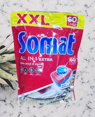 Про товар
Таблетки для миття посуду в посудомийній машині Somat - це ідеальне рі. . фото 2