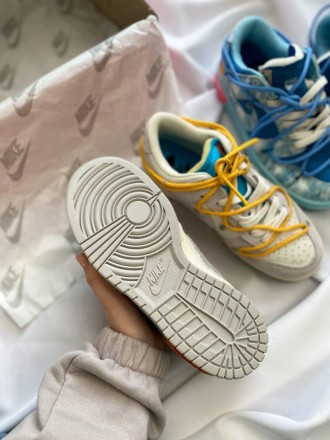 Кроссовки женские серые Nike SB Dunk x Off White Grey Yellow Blue
Женские кроссо. . фото 4
