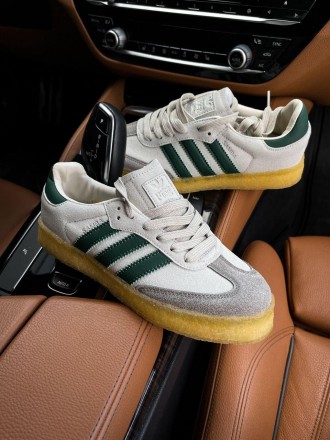 Кроссовки мужские белые Adidas Samba White Green
Легендарная классическая модель. . фото 11