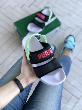 Сандали женские черные Puma Sandal Black White Pink Mint
Женские сандали Пума в . . фото 2