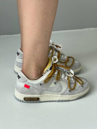 Кроссовки женские серые Nike SB Dunk x Off White Grey Yellow 
Женские кроссовки . . фото 3