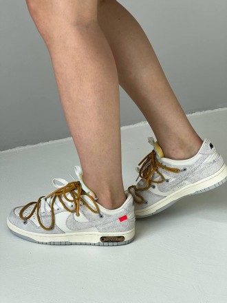 Кроссовки женские серые Nike SB Dunk x Off White Grey Yellow 
Женские кроссовки . . фото 2