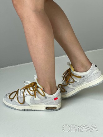 Кроссовки женские серые Nike SB Dunk x Off White Grey Yellow 
Женские кроссовки . . фото 1