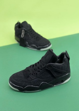 Кроссовки мужские черные Jordan Retro 4 Black 
Черные мужские спортивные кроссов. . фото 5