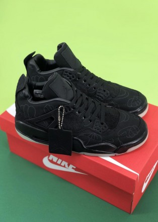 Кроссовки мужские черные Jordan Retro 4 Black 
Черные мужские спортивные кроссов. . фото 2