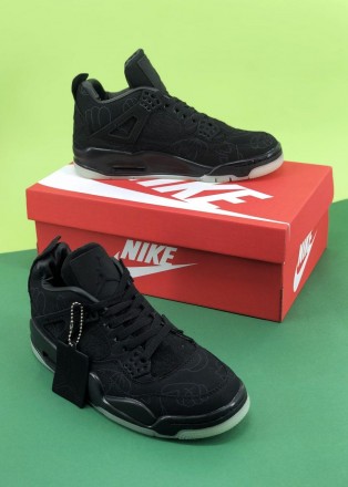 Кроссовки мужские черные Jordan Retro 4 Black 
Черные мужские спортивные кроссов. . фото 7