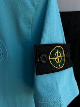 
Футболка Поло мужская голубая повседневная лето брендовая Stone Island Polo (Ст. . фото 6