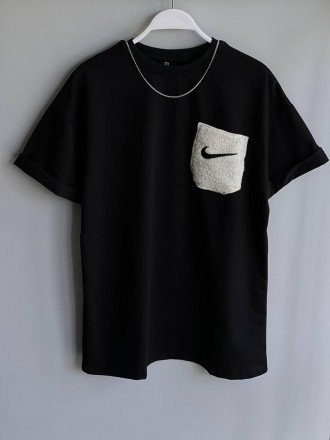 
Футболка мужская чёрная повседневная с коротким рукавом лето брендовая с карман. . фото 5