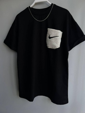 
Футболка мужская чёрная повседневная с коротким рукавом лето брендовая с карман. . фото 3