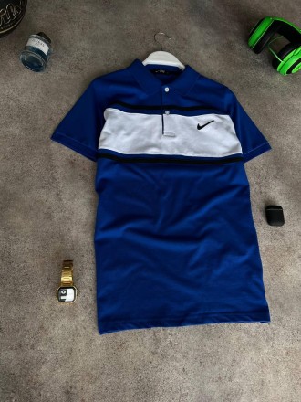 
Футболка поло мужская синяя повседневная с коротким рукавом брендовая Nike Polo. . фото 6