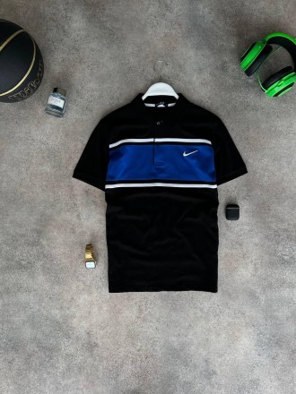 
Футболка поло мужская черная повседневная с коротким рукавом брендовая Nike Pol. . фото 2