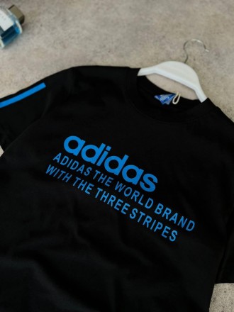 
Футболка мужская чёрная повседневная с коротким рукавом лето брендовая Adidas (. . фото 5