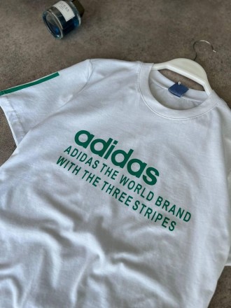 
Футболка мужская белая повседневная с коротким рукавом лето брендовая Adidas (А. . фото 4