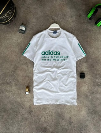 
Футболка мужская белая повседневная с коротким рукавом лето брендовая Adidas (А. . фото 8