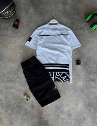 
Костюм мужской летний черно-белый молодёжный футболка и шорты фирменный Stone I. . фото 11