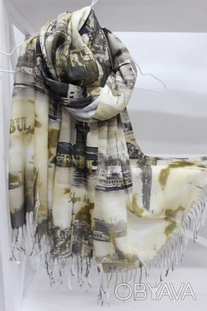 Красочный облегчённый шарф , палантин из хлопка - приятна на ощупь и отличного к. . фото 1