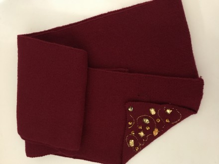 красивий ,яскравий шарф прикрашений нашитими камінням склад :напіввовна колір бо. . фото 3
