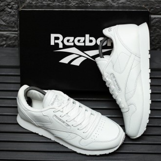 Кроссовки мужские белые Reebok Classic White 
Легендарная обувь Рибок Классик в . . фото 8