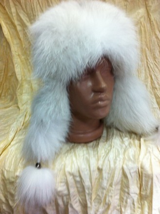 Великолепная зимняя женская ушанка белого цвета с мехом полярной лисы, популярна. . фото 5