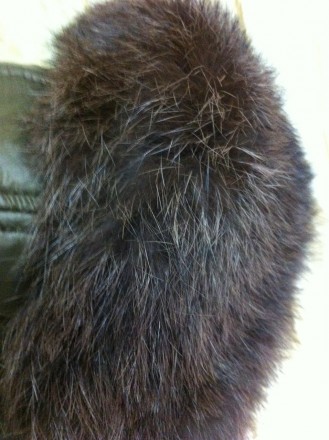  Гарна зимова вушанка з коричневою плащової тканини і коричневого хутра кролика . . фото 4