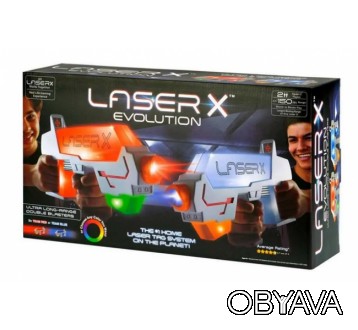 Деталі продукту
•Набір оснащений 2 гравцями наддалекобійними бластерами Laser X . . фото 1