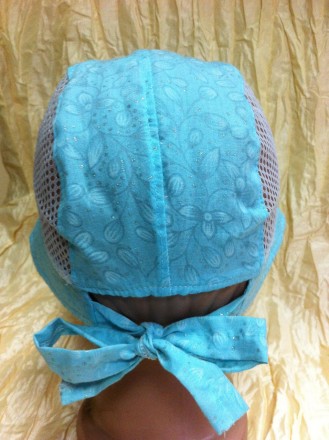 Батистовая панамка - косынка для девочки от 1 года до 4 лет, с элементами сетки. . фото 4