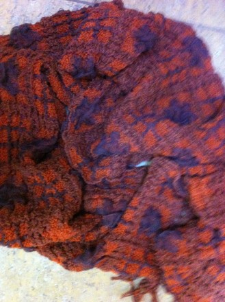 Красивый ,большой двухсторонний ,объёмный трикотажный шарф воздушного плетения .. . фото 3