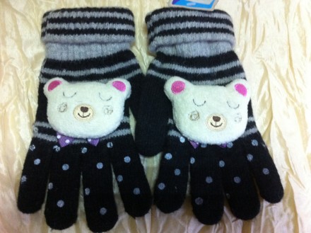Жіночі рукавички красиві, теплі в'язані з АНГОРОВА ШЕРСТІ прикрашені аплікацією . . фото 2