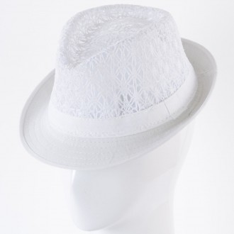 Шляпа кружевная федора для девочек из коттона и кружевной тульи , которая подойд. . фото 9