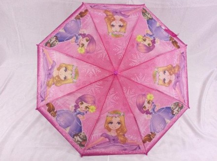 дитячий парасольку для дівчинки в два складання.
Зручний компактний дитячий пара. . фото 3