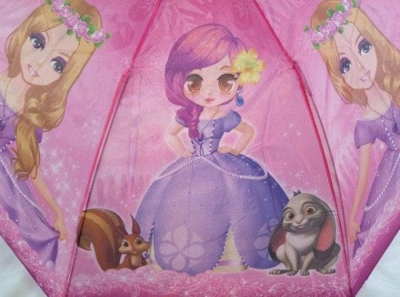 дитячий парасольку для дівчинки в два складання.
Зручний компактний дитячий пара. . фото 4