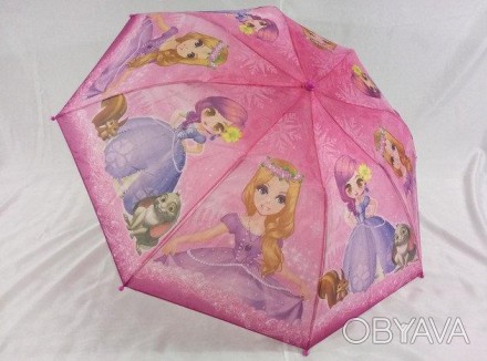дитячий парасольку для дівчинки в два складання.
Зручний компактний дитячий пара. . фото 1