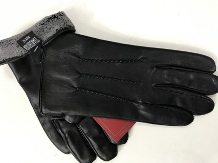 Мужские перчатки из кожзама Теплые , мягкие и комфортные. цвет чёрный Размеры с . . фото 2