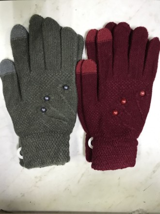 Женские вязаные перчатки сенсор пальчики ,с рисунком , красивые ,тёплые по досту. . фото 2