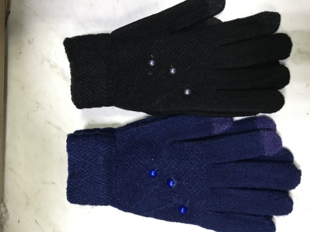  
У наявності тільки сірі сині та коричневі Жіночі в'язані рукавички сенсор паль. . фото 3