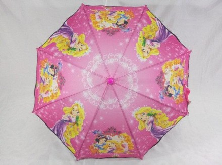 Красивый зонтик для юных модниц, оснащен 8 карбоновыми спицами, куполом из ткани. . фото 3