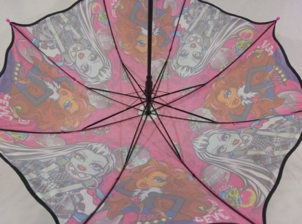 Красивый зонтик для юных модниц, оснащен 8 карбоновыми спицами, куполом из ткани. . фото 4