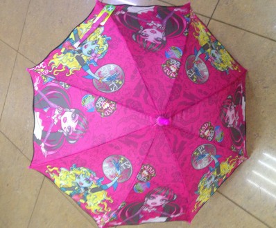 Красивый зонтик для юных модниц, оснащен 8 карбоновыми спицами, куполом из ткани. . фото 2