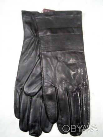 Красиві жіночі рукавички з натуральної м'якої шкіри, утеплені флісовою підкладко. . фото 1