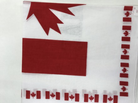 Хлопковая бандана белая с красным герб Канады.Стильная хлопковая бандана - косын. . фото 3