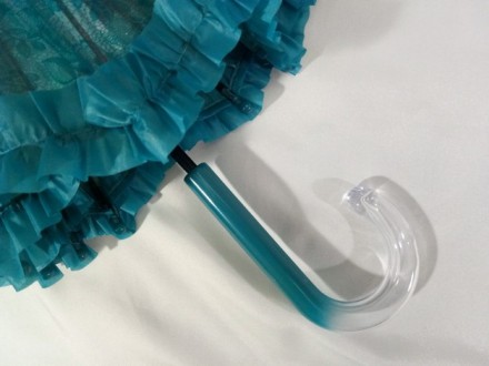 Красивый зонтик прозрачный для юных модниц, оснащен 8 карбоновыми спицами, полив. . фото 3