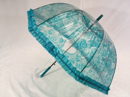 Красивый зонтик прозрачный для юных модниц, оснащен 8 карбоновыми спицами, полив. . фото 6