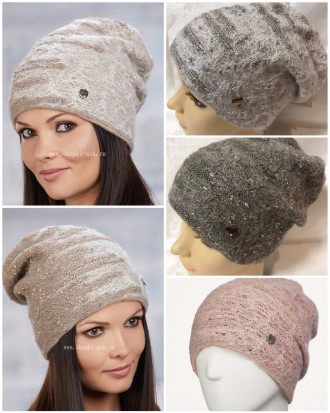 Стильная шапочка с разной текстурой плетения Модели данной торговой марки отлича. . фото 3