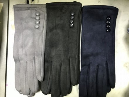 ТОЛЬКО синій колір . Жіночі рукавички екозамша. Теплі, м'які та комфортні. . 
 
. . фото 3