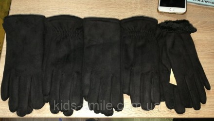 Мужские перчатки , красивые ,тёплые , эко замша. Подкладка: мех На указательных . . фото 4