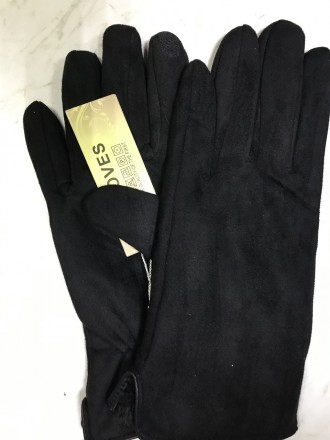 Мужские перчатки , красивые ,тёплые , эко замша. Подкладка: мех На указательных . . фото 2
