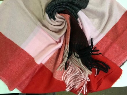 Стильний хустка — шарф із торочками картата — приємний на дотик, дуже теплий, м'. . фото 2