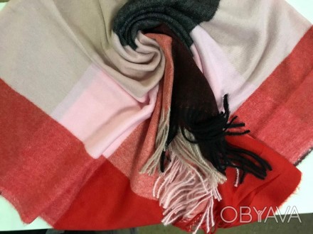 Стильний хустка — шарф із торочками картата — приємний на дотик, дуже теплий, м'. . фото 1