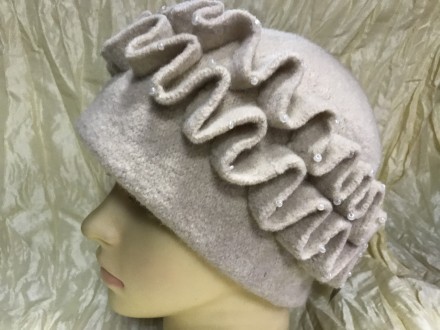 Оригінальна тепла Частково подвійна жіноча шапка виготовлена з російського м'яко. . фото 2
